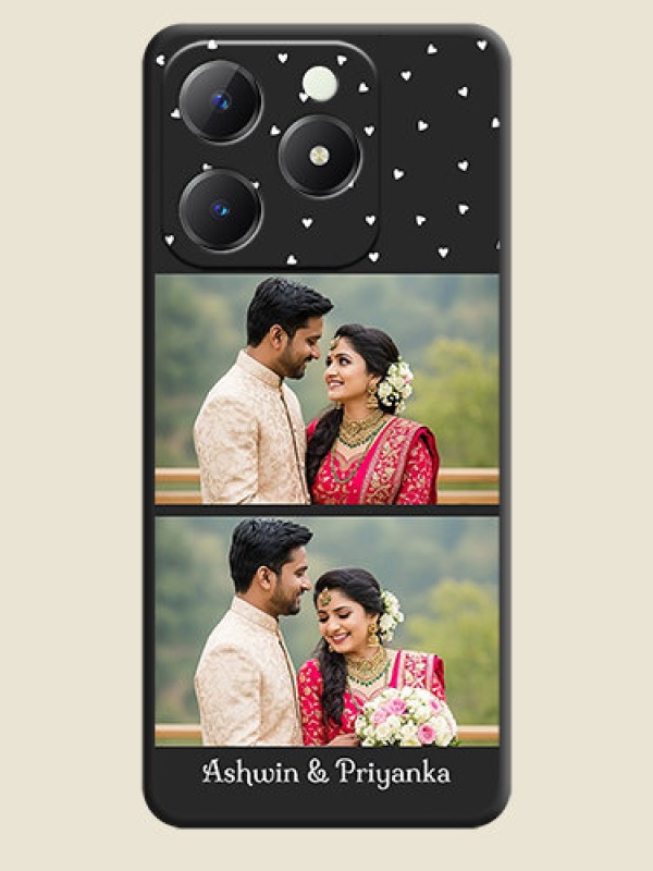 Custom Miniature Love Symbols with Name On Space Black Custom Soft Matte Mobile Back Cover - Realme C63