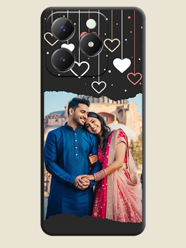 Custom Love Hangings with Splash Wave Picture On Space Black Custom Soft Matte Mobile Back Cover - Realme C63