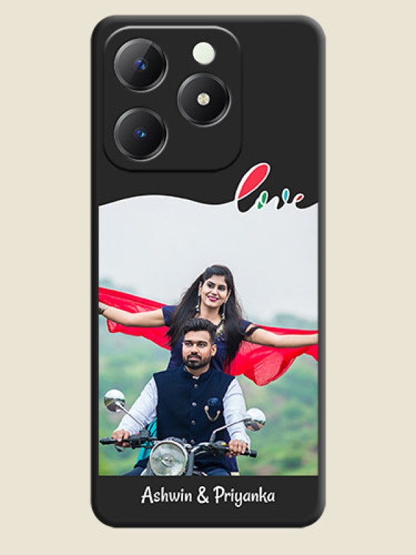 Custom Fall in Love Pattern with Picture on Photo On Space Black Custom Soft Matte Mobile Back Cover - Realme C63