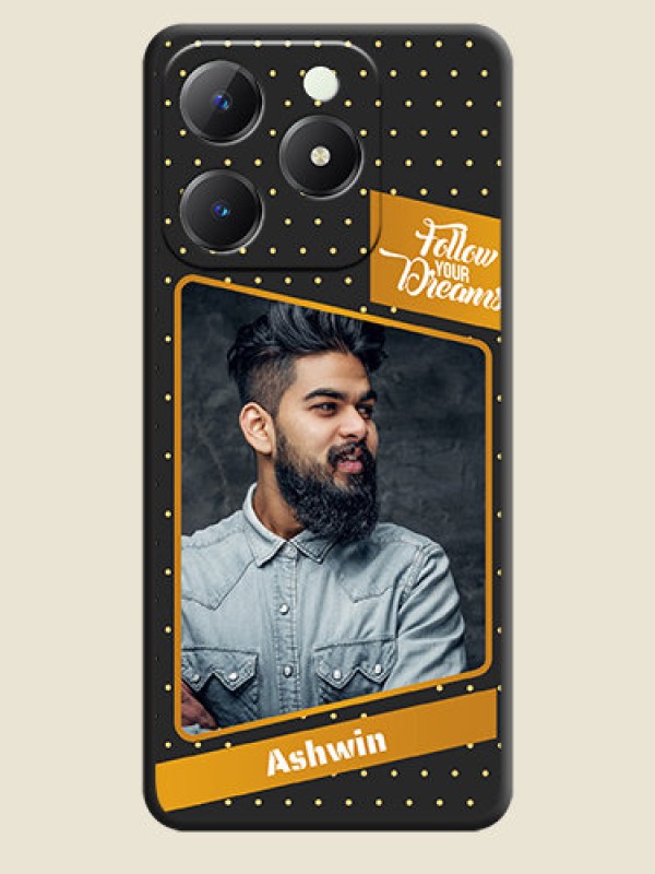 Custom Follow Your Dreams with White Dots On Space Black Custom Soft Matte Mobile Back Cover - Realme C63