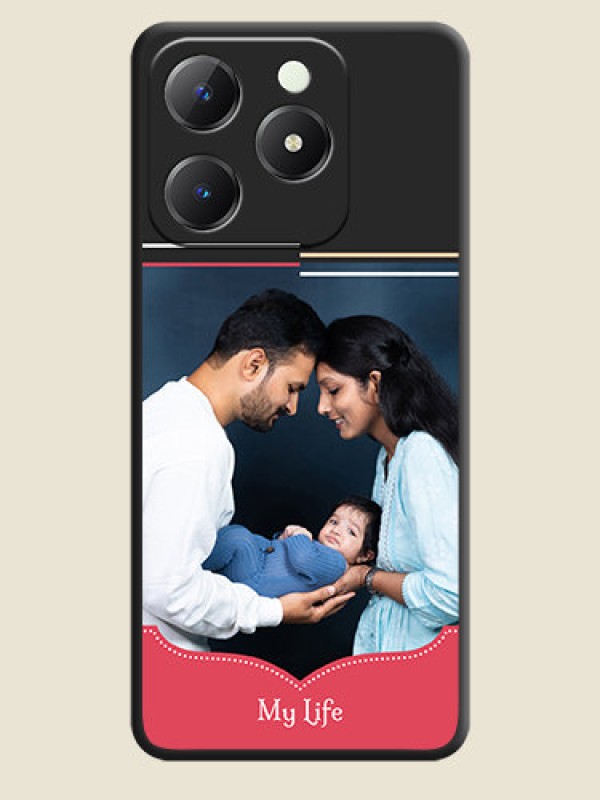 Custom Classic Plain Design with Name On Space Black Custom Soft Matte Mobile Back Cover - Realme C63