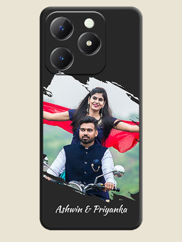 Custom Grunge Brush Strokes on Photo On Space Black Custom Soft Matte Mobile Back Cover - Realme C63