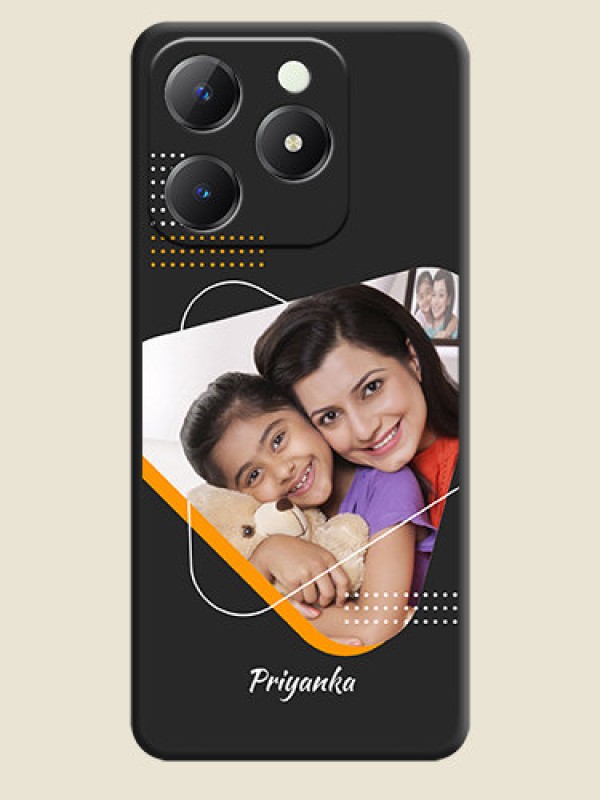 Custom Yellow Triangle on Photo On Space Black Custom Soft Matte Mobile Back Cover - Realme C63