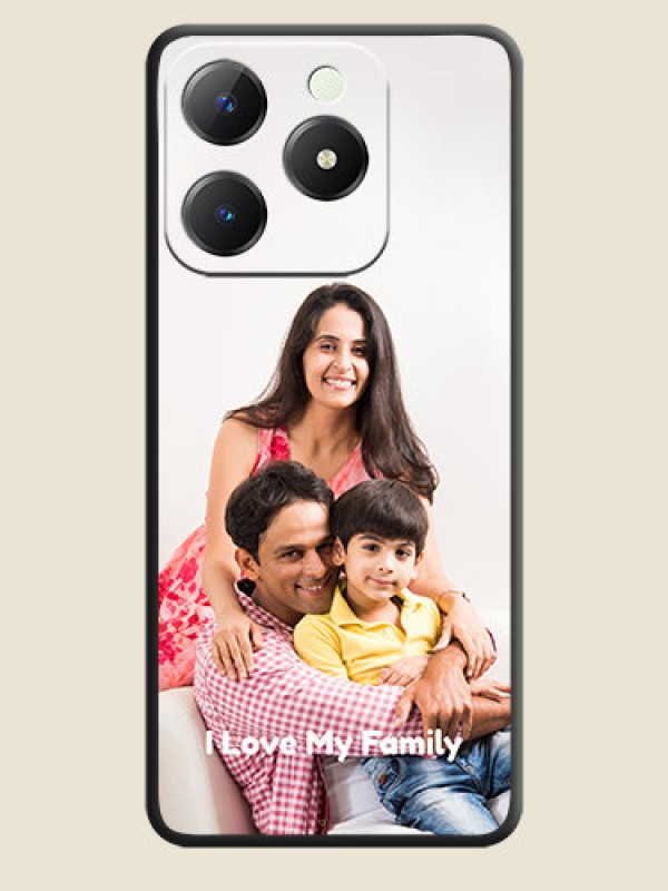 Custom Full Single Pic Upload With Text On Space Black Custom Soft Matte Mobile Back Cover - Realme C63
