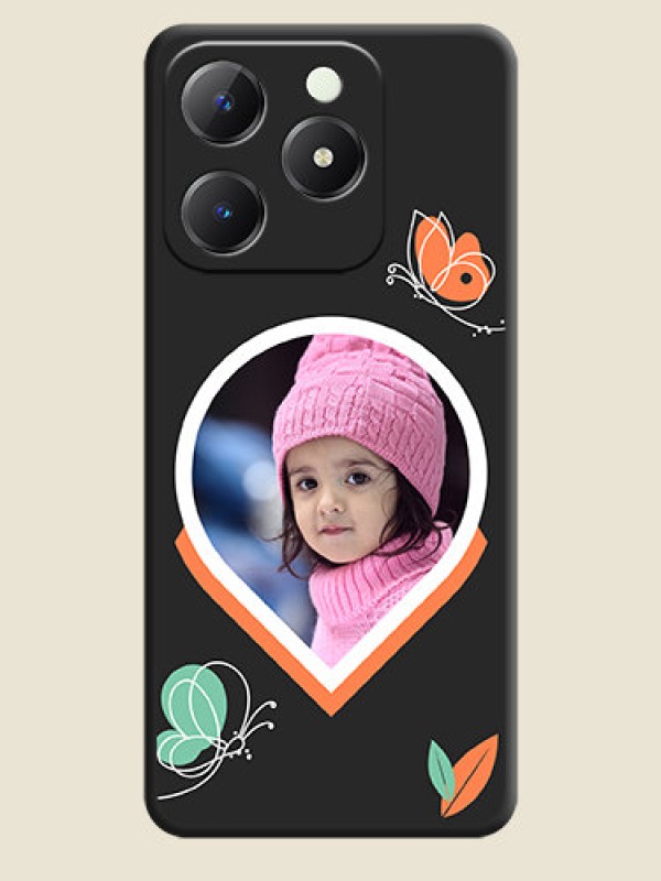 Custom Upload Pic With Simple Butterly Design On Space Black Custom Soft Matte Mobile Back Cover - Realme C63