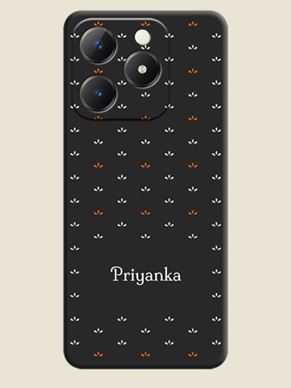 Custom Simple Pattern With Custom Text On Space Black Custom Soft Matte Mobile Back Cover - Realme C63