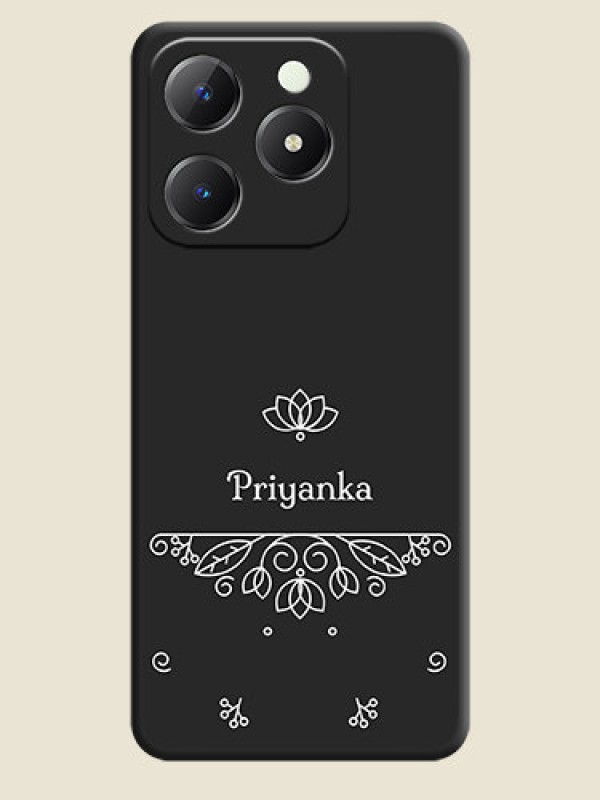 Custom Lotus Garden Custom Text On Space Black Custom Soft Matte Mobile Back Cover - Realme C63
