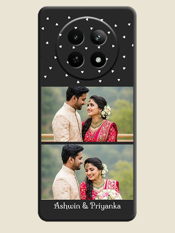 Custom Miniature Love Symbols with Name on Space Black Custom Soft Matte Back Cover - Realme C65 5G
