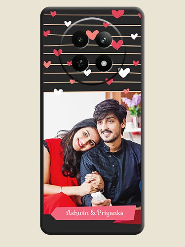Custom Love Pattern with Name on Pink Ribbon - Photo on Space Black Soft Matte Back Cover - Realme C65 5G