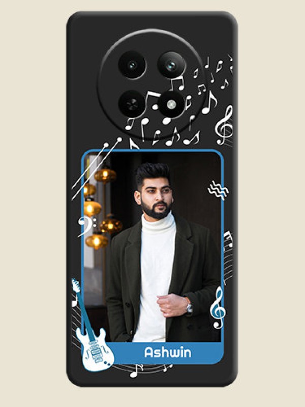 Custom Musical Theme Design with Text - Photo on Space Black Soft Matte Mobile Case - Realme C65 5G