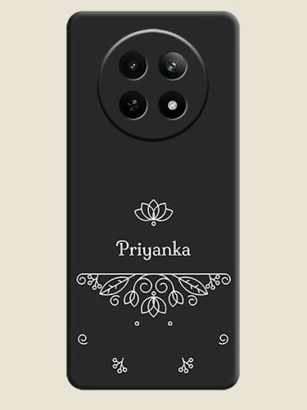 Custom Lotus Garden Custom Text On Space Black Personalized Soft Matte Phone Covers - Realme C65 5G