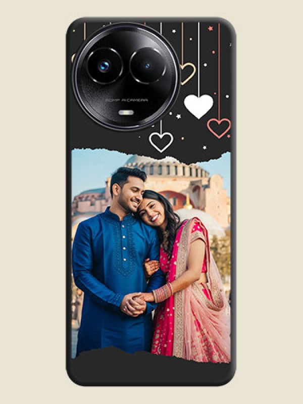 Custom Love Hangings with Splash Wave Picture on Space Black Custom Soft Matte Phone Back Cover - Realme C67 5G