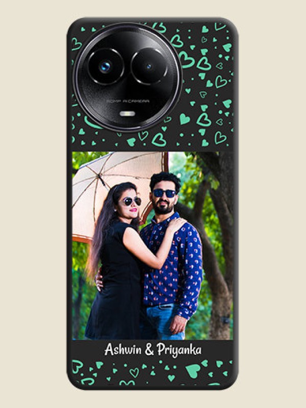 Custom Sea Green Indefinite Love Pattern - Photo on Space Black Soft Matte Mobile Cover - Realme C67 5G