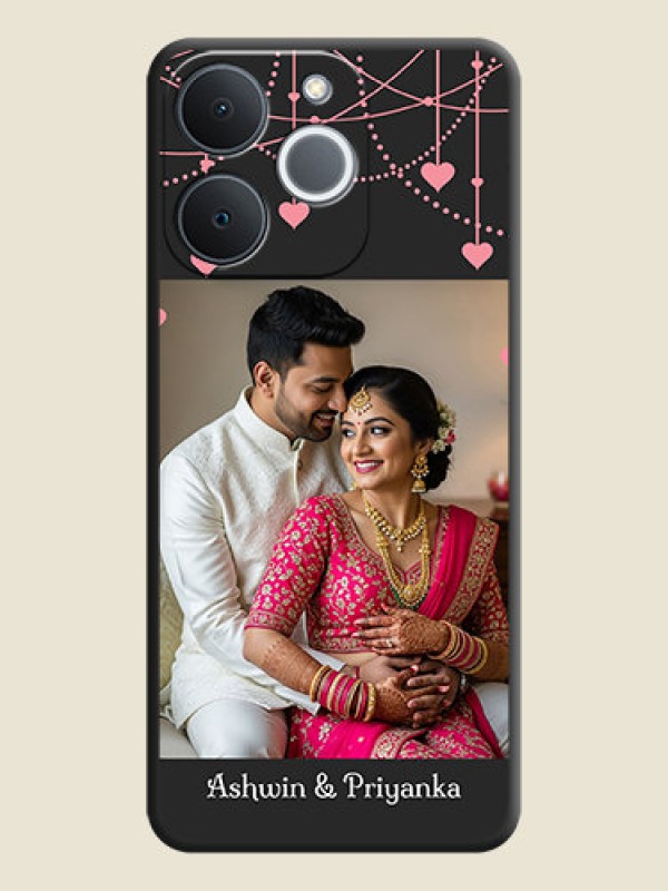 Custom Pink Love Hangings with Text On Space Black Custom Soft Matte Mobile Back Cover - Realme C71 4G
