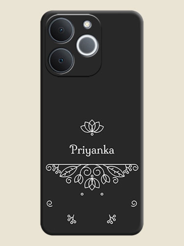 Custom Lotus Garden Custom Text On Space Black Custom Soft Matte Mobile Back Cover - Realme C71 4G