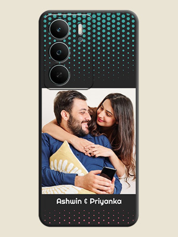 Custom Faded Dots with Grunge Photo Frame and Text On Space Black Custom Soft Matte Mobile Back Cover - Realme C71 5G