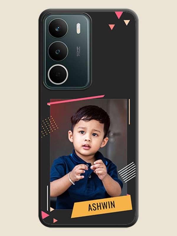 Custom Photo Frame with Triangle Small Dots on Photo On Space Black Custom Soft Matte Mobile Back Cover - Realme C73 5G