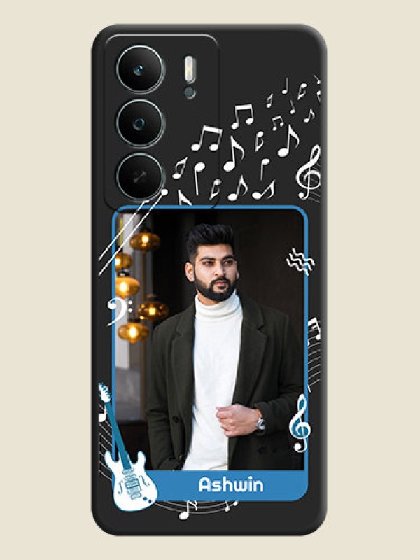 Custom Musical Theme Design with Text on Photo On Space Black Custom Soft Matte Mobile Back Cover - Realme C75 5G