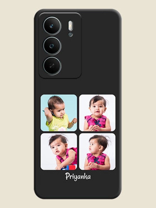 Custom Floral Art with 6 Image Holder on Photo On Space Black Custom Soft Matte Mobile Back Cover - Realme C75 5G