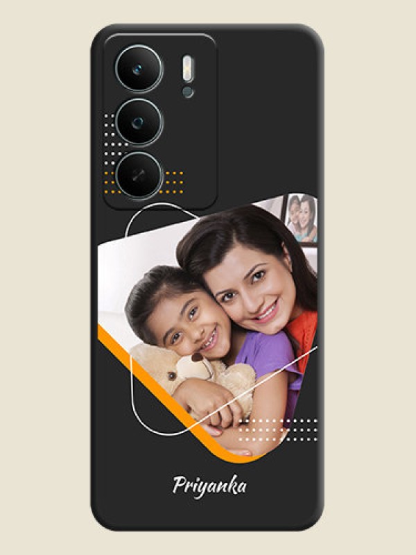 Custom Yellow Triangle on Photo On Space Black Custom Soft Matte Mobile Back Cover - Realme C75 5G