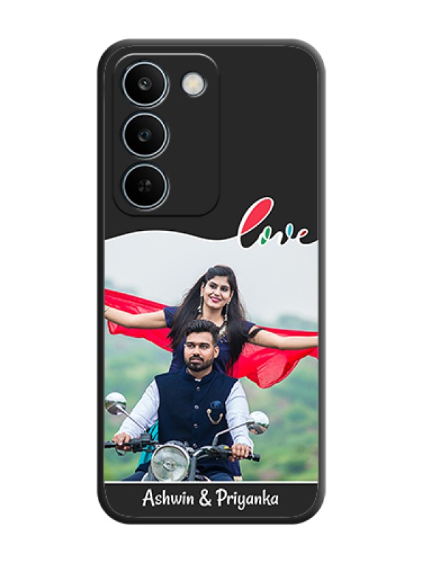 Custom Fall in Love Pattern with Picture on Photo On Space Black Custom Soft Matte Mobile Back Cover - Realme C83 5G