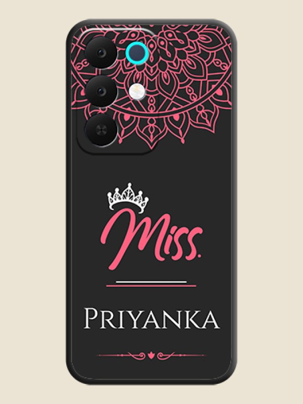 Custom Mrs Name with Floral Design On Space Black Custom Soft Matte Mobile Back Cover - Realme C85 5G