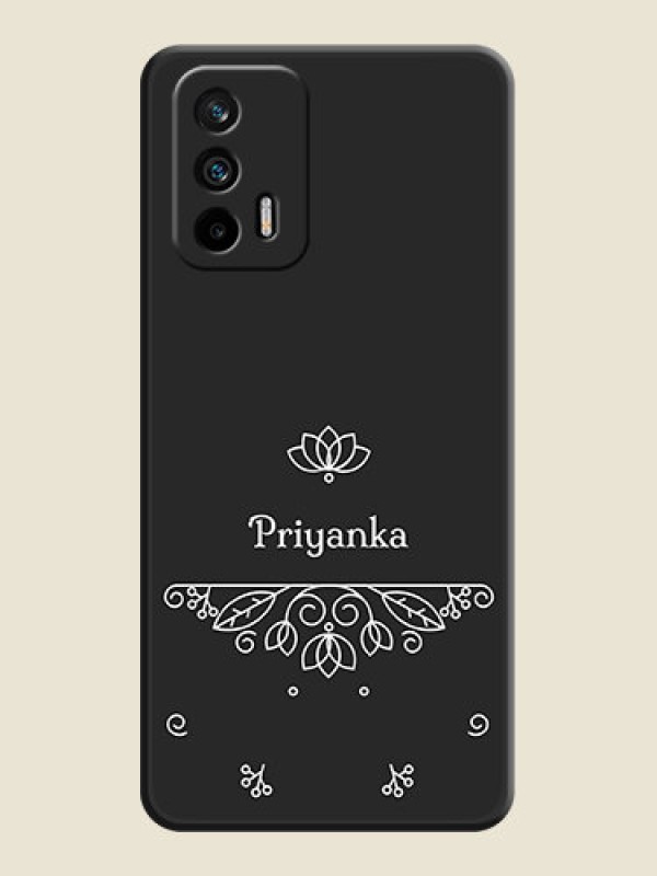 Custom Lotus Garden Custom Text On Space Black Personalized Soft Matte Phone Covers -Realme Gt 5G