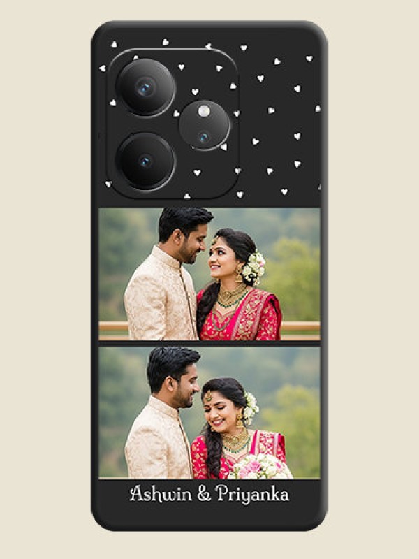 Custom Miniature Love Symbols with Name On Space Black Custom Soft Matte Mobile Back Cover - Realme GT 6