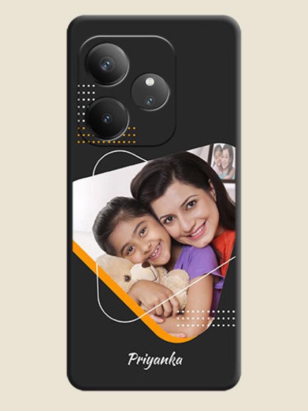 Custom Yellow Triangle on Photo On Space Black Custom Soft Matte Mobile Back Cover - Realme GT 6