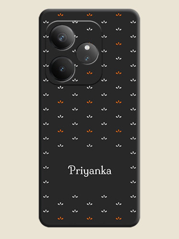 Custom Simple Pattern With Custom Text On Space Black Custom Soft Matte Mobile Back Cover - Realme GT 6