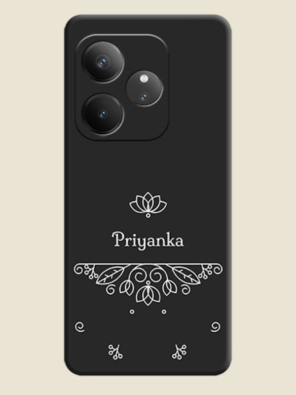 Custom Lotus Garden Custom Text On Space Black Custom Soft Matte Mobile Back Cover - Realme GT 6