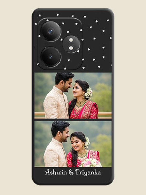 Custom Miniature Love Symbols with Name On Space Black Custom Soft Matte Mobile Back Cover - Realme GT 6T 5G