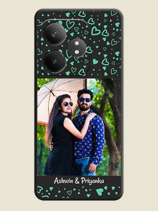 Custom Sea Green Indefinite Love Pattern on Photo On Space Black Custom Soft Matte Mobile Back Cover - Realme GT 6T 5G