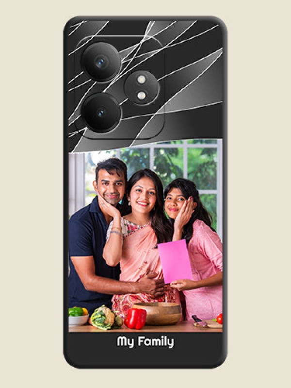Custom Mixed Wave Lines on Photo On Space Black Custom Soft Matte Mobile Back Cover - Realme GT 6T 5G