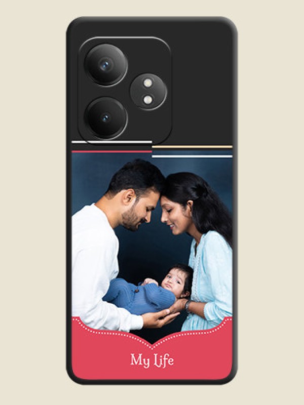 Custom Classic Plain Design with Name On Space Black Custom Soft Matte Mobile Back Cover - Realme GT 6T 5G