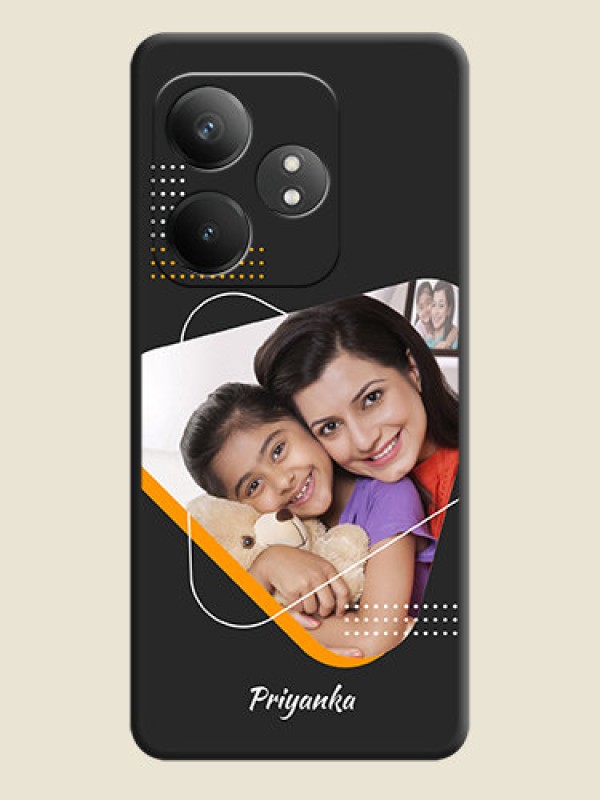Custom Yellow Triangle on Photo On Space Black Custom Soft Matte Mobile Back Cover - Realme GT 6T 5G