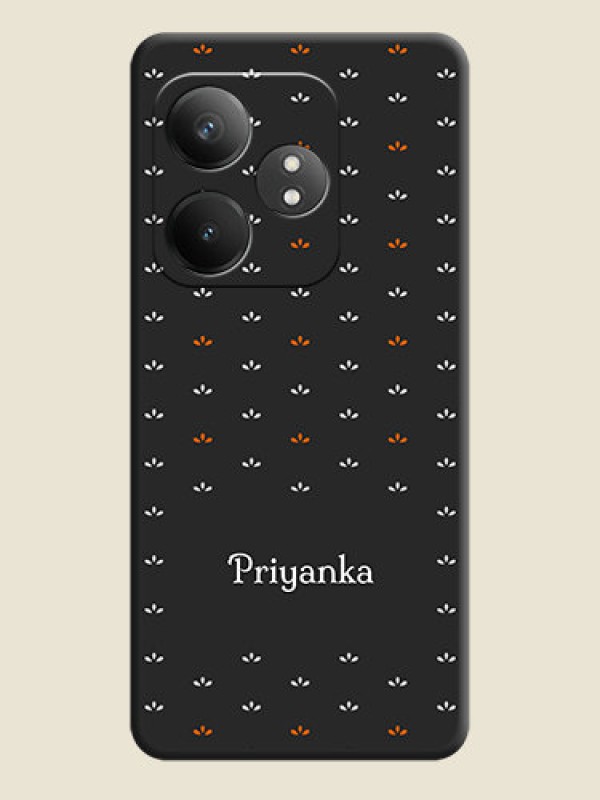 Custom Simple Pattern With Custom Text On Space Black Custom Soft Matte Mobile Back Cover - Realme GT 6T 5G