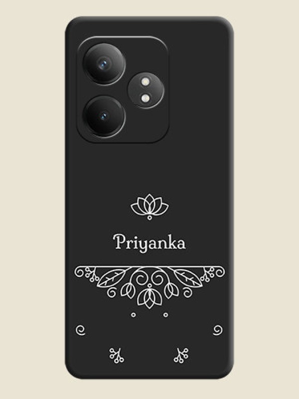 Custom Lotus Garden Custom Text On Space Black Custom Soft Matte Mobile Back Cover - Realme GT 6T 5G