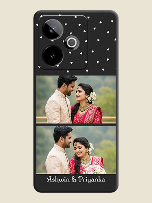 Custom Miniature Love Symbols with Name On Space Black Custom Soft Matte Mobile Back Cover - Realme GT 7 5G