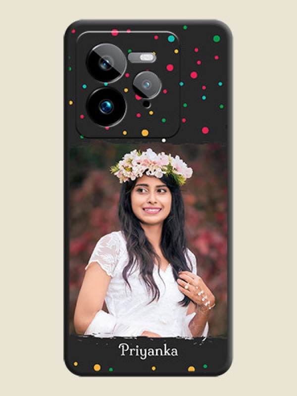 Custom Multicolor Dotted Pattern with Text On Space Black Custom Soft Matte Mobile Back Cover - Realme GT 7 Pro