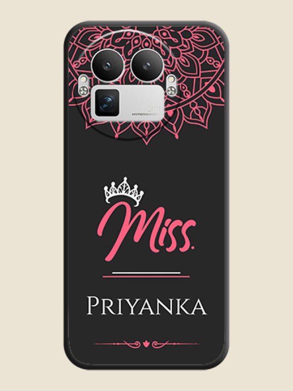 Custom Mrs Name with Floral Design On Space Black Custom Soft Matte Mobile Back Cover - Realme GT 8 Pro