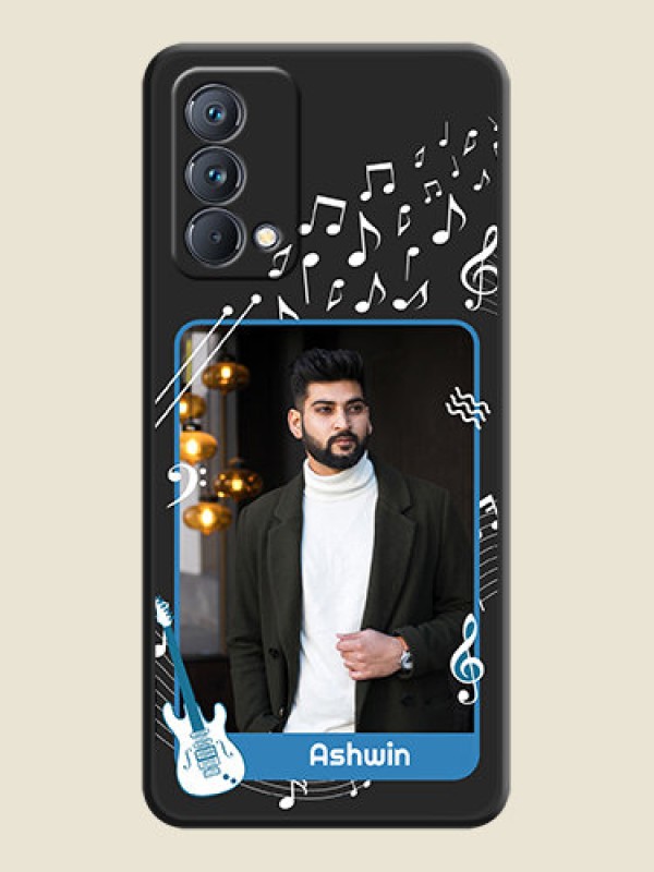 Custom Musical Theme Design with Text on Photo on Space Black Soft Matte Mobile Case - Realme GT Master
