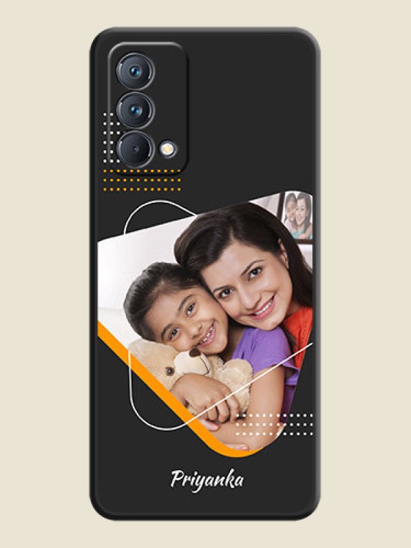 Custom Yellow Triangle on Photo on Space Black Soft Matte Phone Cover - Realme GT Master