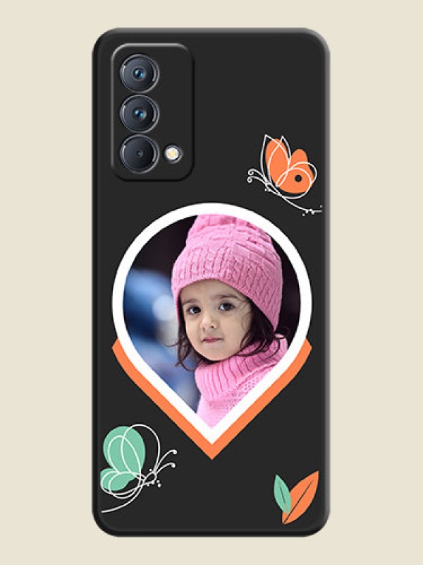 Custom Upload Pic With Simple Butterly Design On Space Black Personalized Soft Matte Phone Covers -Realme Gt Master