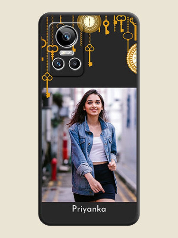 Custom Decorative Design with Text on Space Black Custom Soft Matte Back Cover - Realme GT Neo 3 150W