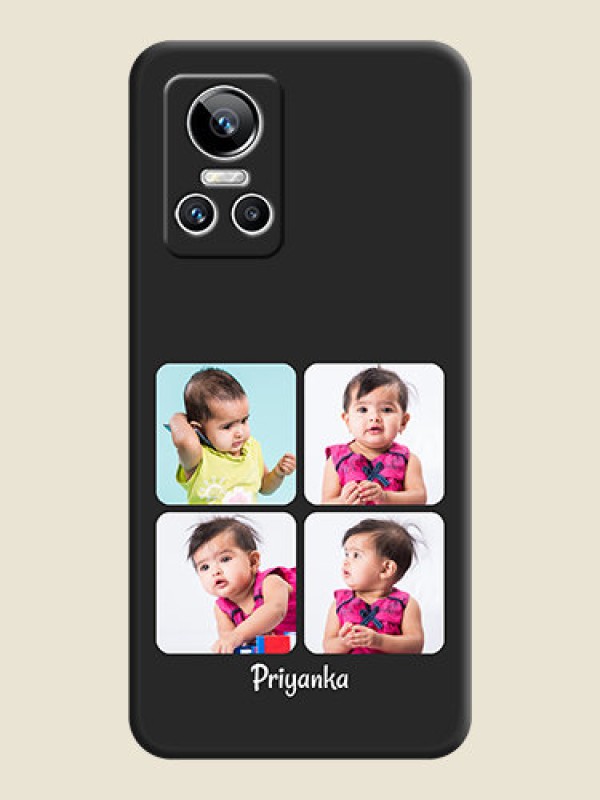 Custom Floral Art with 6 Image Holder on Photo on Space Black Soft Matte Mobile Case - Realme GT Neo 3 150W
