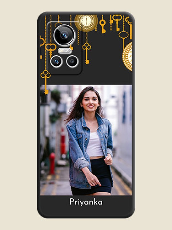 Custom Decorative Design with Text on Space Black Custom Soft Matte Back Cover - Realme GT Neo 3
