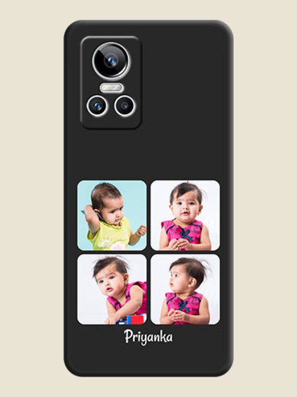 Custom Floral Art with 6 Image Holder on Photo on Space Black Soft Matte Mobile Case - Realme GT Neo 3