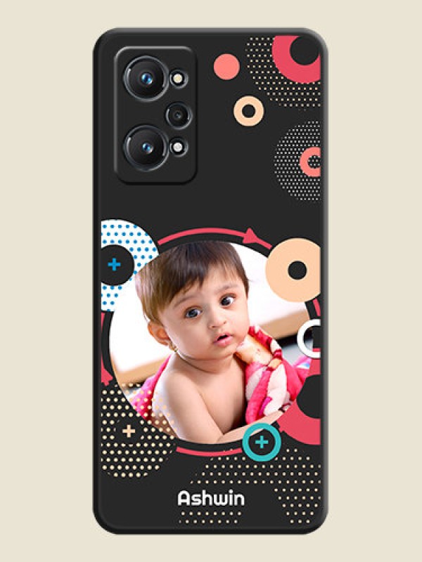 Custom Multicoloured Round Image on Personalised Space Black Soft Matte Cases - Realme GT Neo 3T