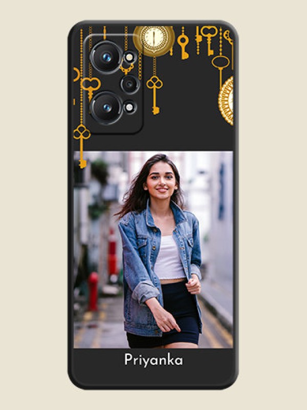 Custom Decorative Design with Text on Space Black Custom Soft Matte Back Cover - Realme GT Neo 3T